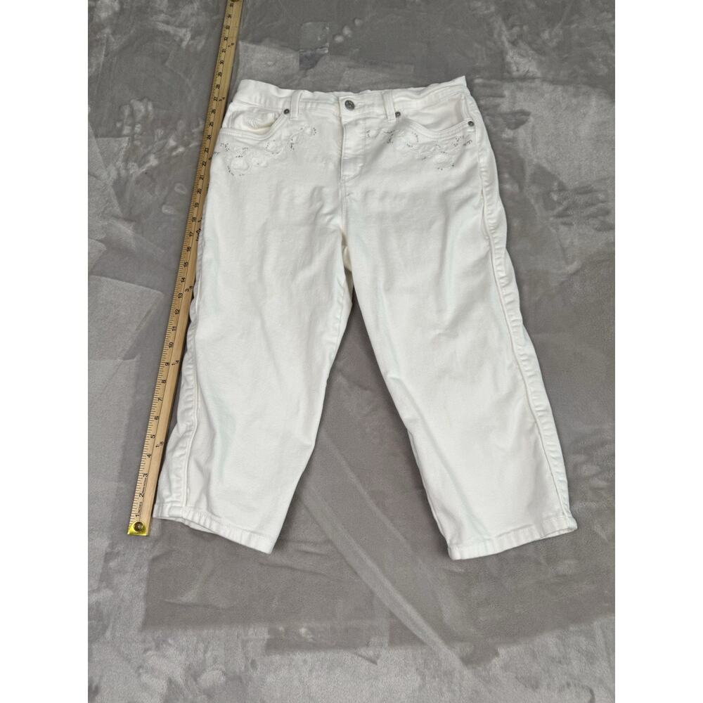 Gloria Vanderbilt‎ Womens White All Around Slimming Effect Capri Jeans Size 8P